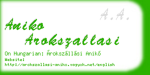 aniko arokszallasi business card